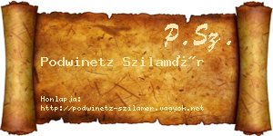 Podwinetz Szilamér névjegykártya